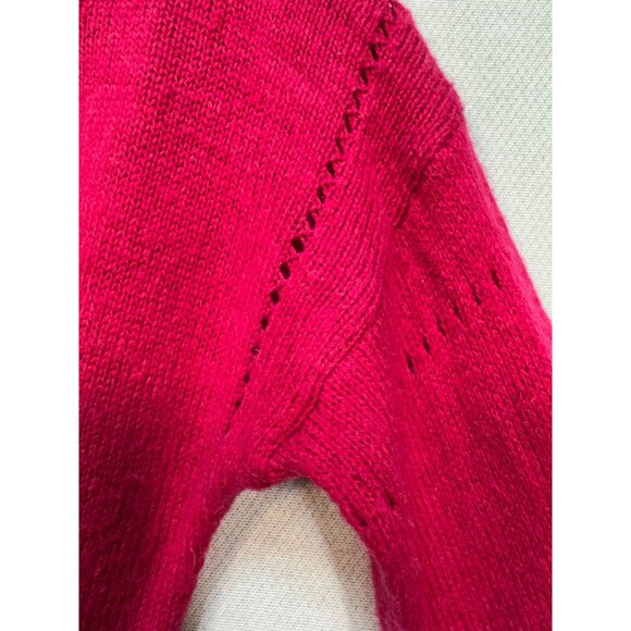 American Eagle Outfitters Womens Knitted Pullover Sweater Size M Red Long Sleeve - Picture 4 of 12